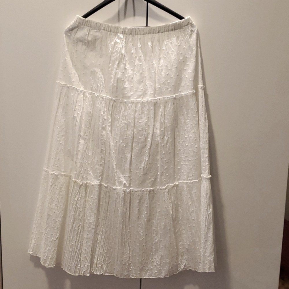 Long white skirt